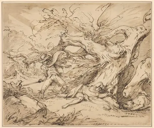 Orlando Rescuing Oliver from the Lion, by Raphael Lamar West