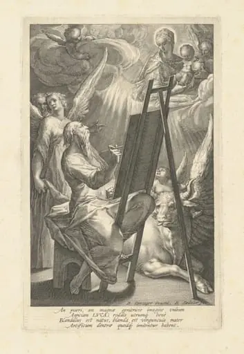 Saint Luke Painting the Virgin, by Raphael Sadeler I