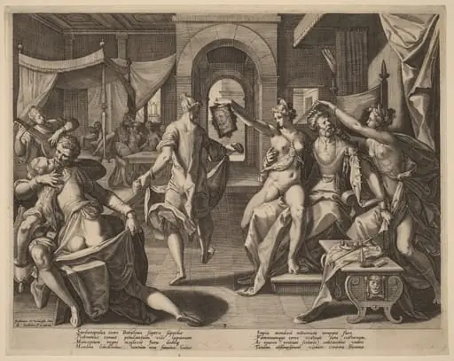 Sardanapalus among the Concubines, by Raphael Sadeler I