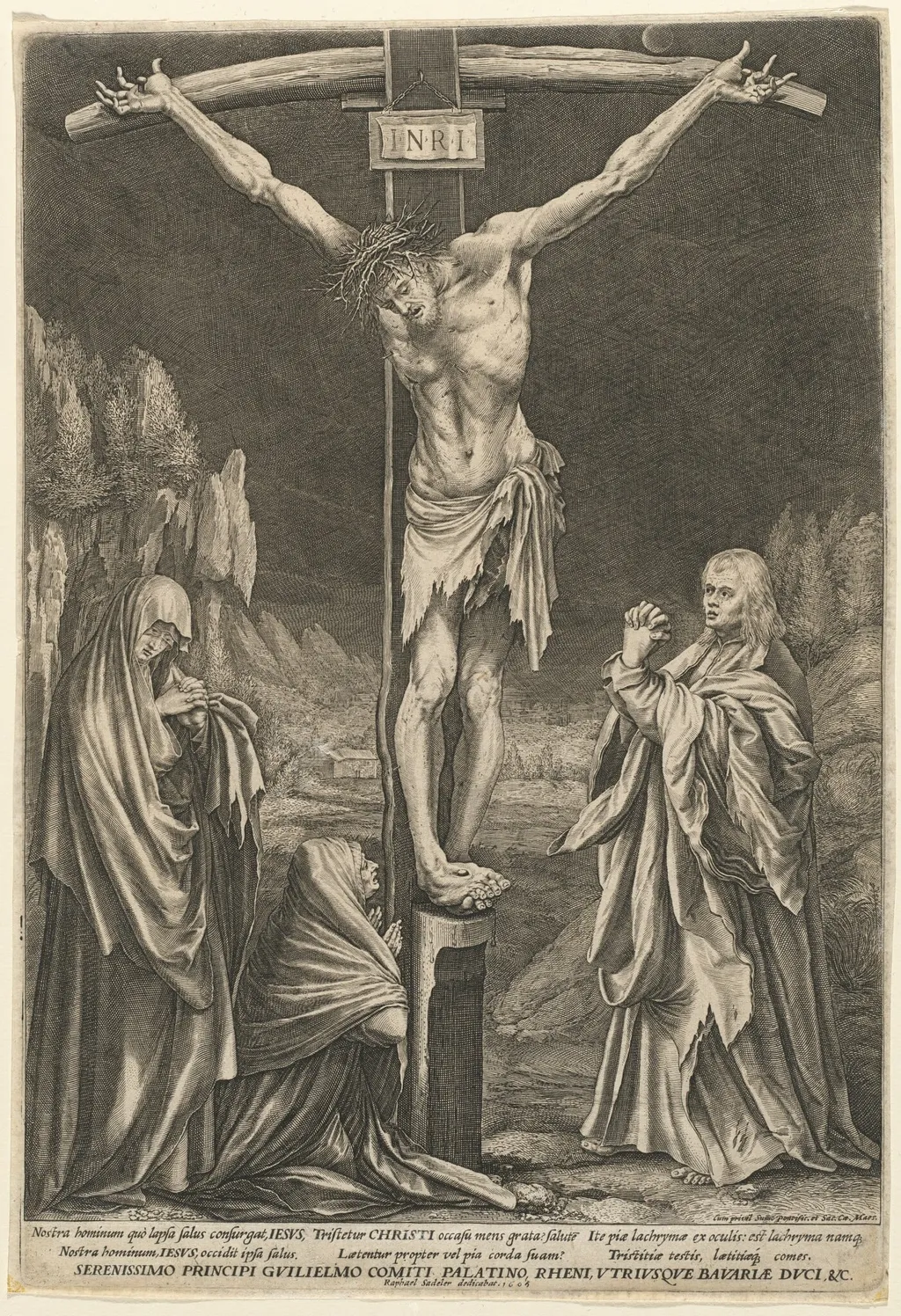 The Small Crucifixion, by Raphael Sadeler I, ink, 1605
