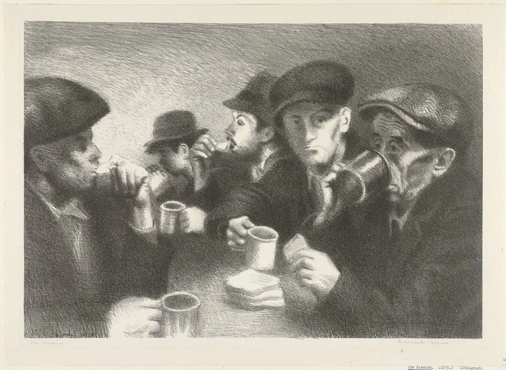 Untitled, by Raphael Soyer, ink, 1935