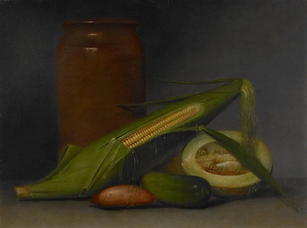 Corn and Cantaloupe, by Raphaelle Peale