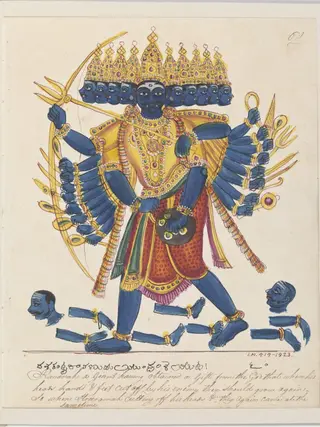 Ravana, King of Lanka, with bow
