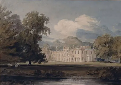 Castellated mansion in a park, by Rawle