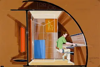 Stateroom with Individual Work and Sleep Mode, by Raymond Fernand Loewy, 1968