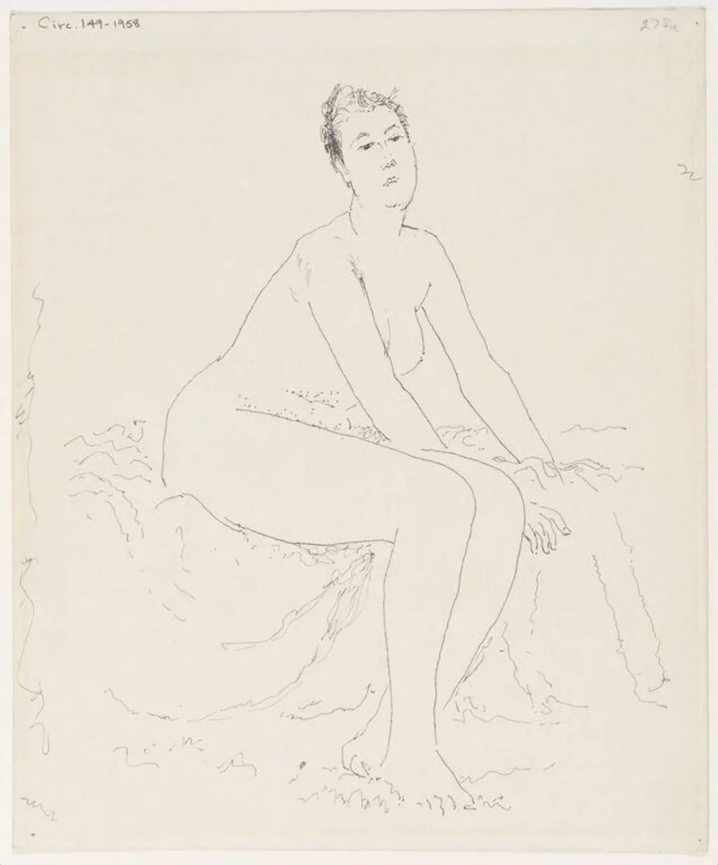 Study of a Seated Female Nude, by Raymond James Coxon, 1954