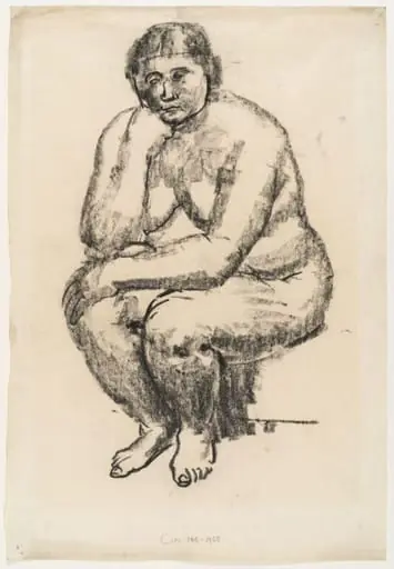 Study of a Seated Female Nude, by Raymond James Coxon