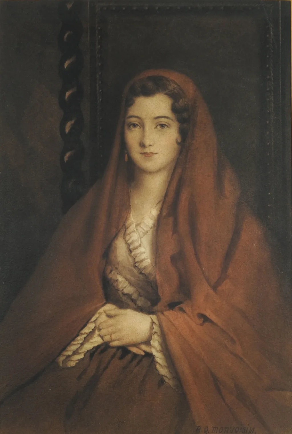 Young Chilean or Portrait of a Chilean Lady, by Raymond Monvoisin, unspecified, 1850