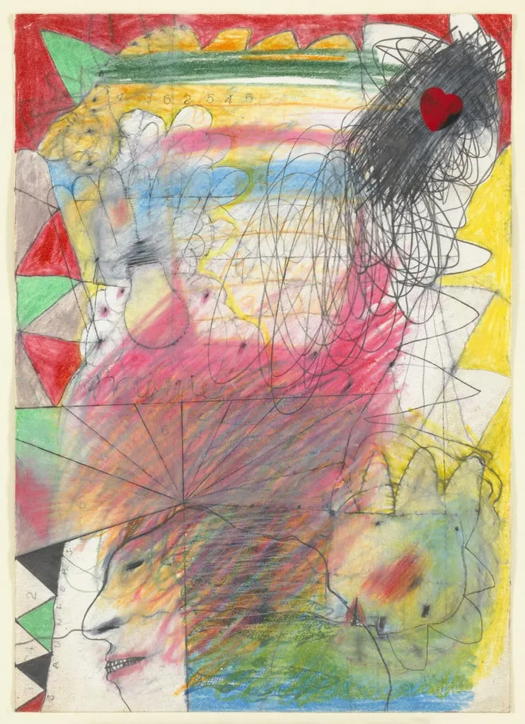 Untitled, by Raymond Saunders, graphite, 1970