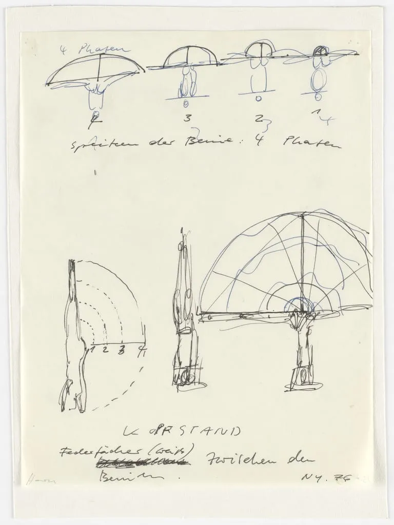 Untitled, by Rebecca Horn, ink, 1976