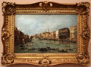 Regata no Grande Canal perto da Ponte Rialto