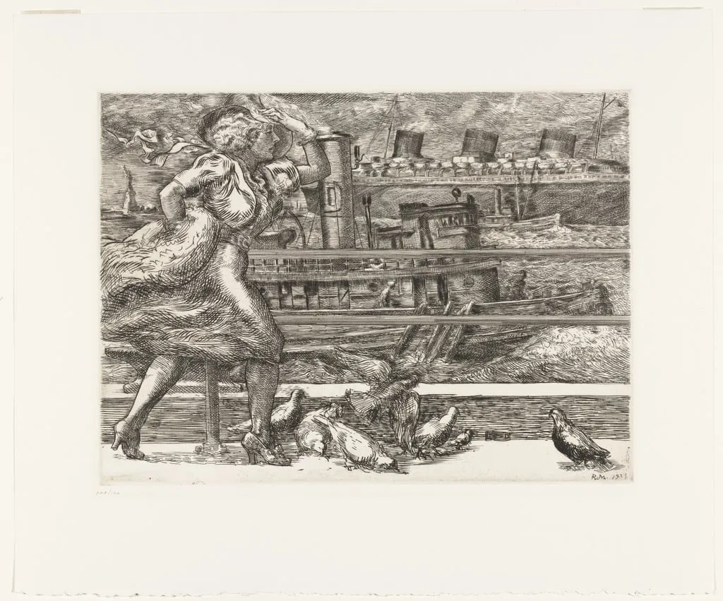 Untitled, by Reginald Marsh, ink, 1938