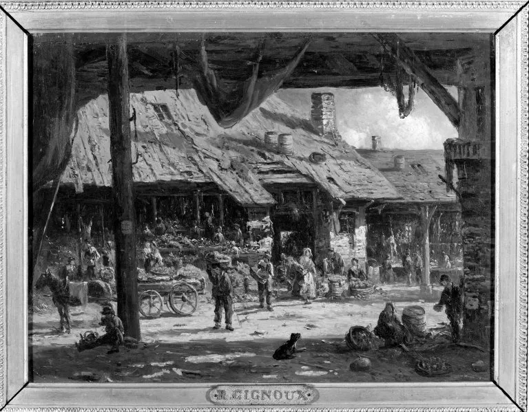 Market Scene, by Régis François Gignoux, oil, 1862