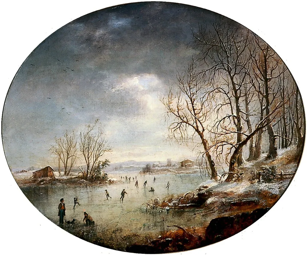 Winter Scene in New Jersey, by Régis François Gignoux, oil, 1847