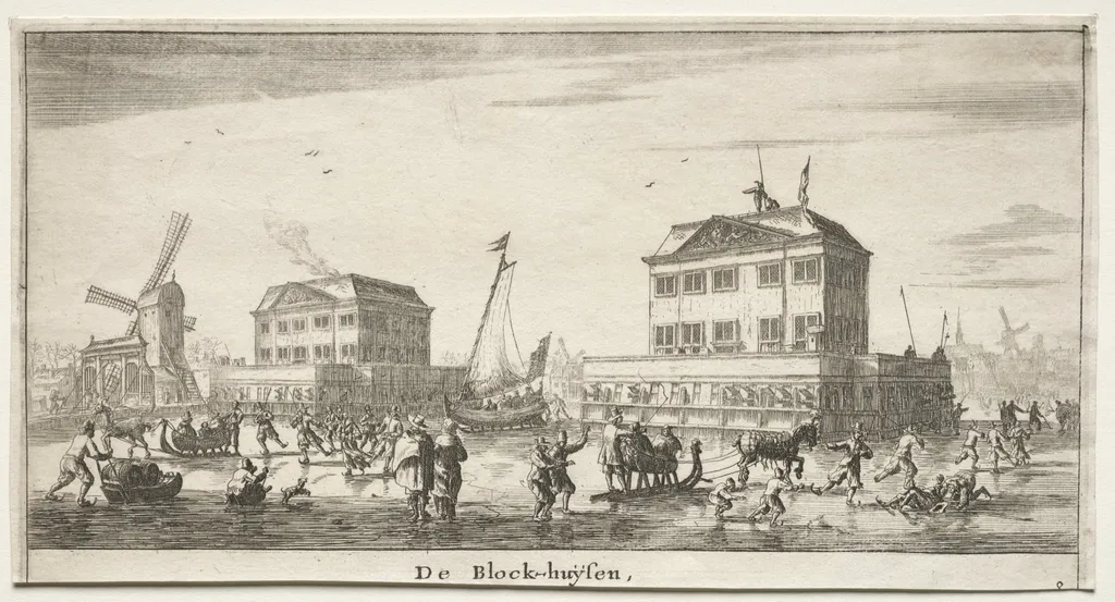 Various Ships and Views of Amsterdam (Verscheÿde Schepen en Gesichten van Amstelredam), Part III: De Block-huÿsen, by Reinier Nooms, called Zeeman, 1653