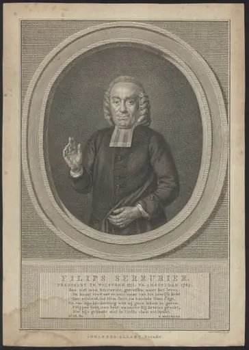 Portrait of Filips Serrurier, by Reinier, Vinkeles