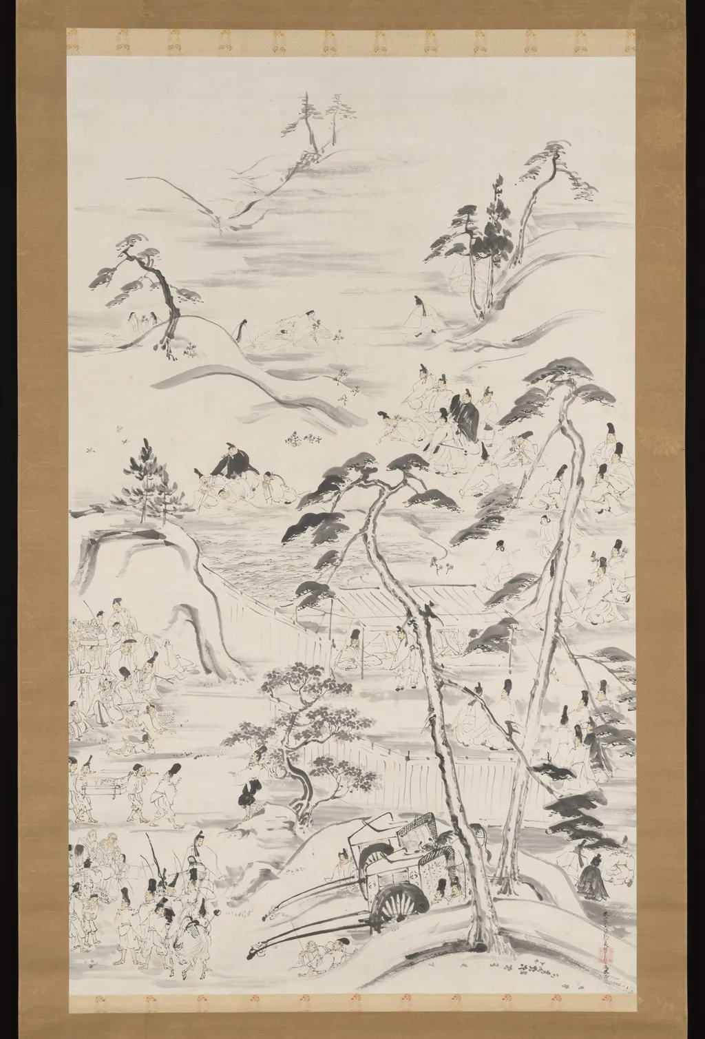 Emperor Enyū’s Outing to Funaokayama on the First Day of the Rat in the New Year, by Reizei Tamechika, unspecified, 1834