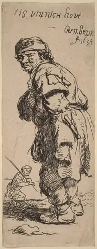A Peasant Calling Out: "tis vinnich kout" (It's biting cold), by Rembrandt