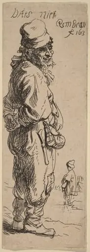 A Peasant Replying: "Dats niet" (That's nothing), by Rembrandt