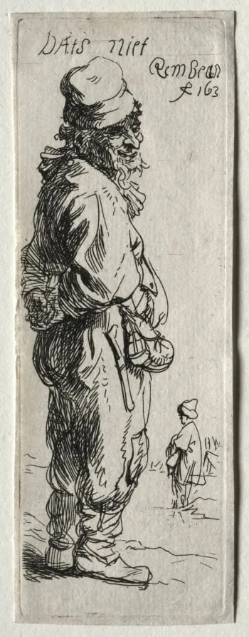 A Peasant Replying: "that's nothing", by Rembrandt, 1634