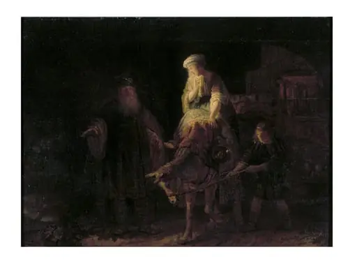 Abraham dismissing Hagar and Ishmael