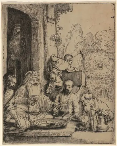 Abraham Entertaining the Angels, by Rembrandt