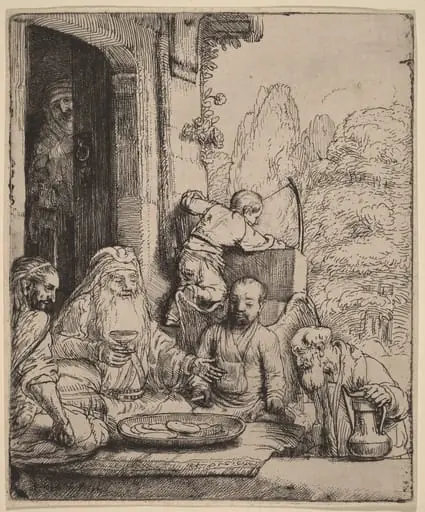 Abraham Entertaining the Angels, by Rembrandt