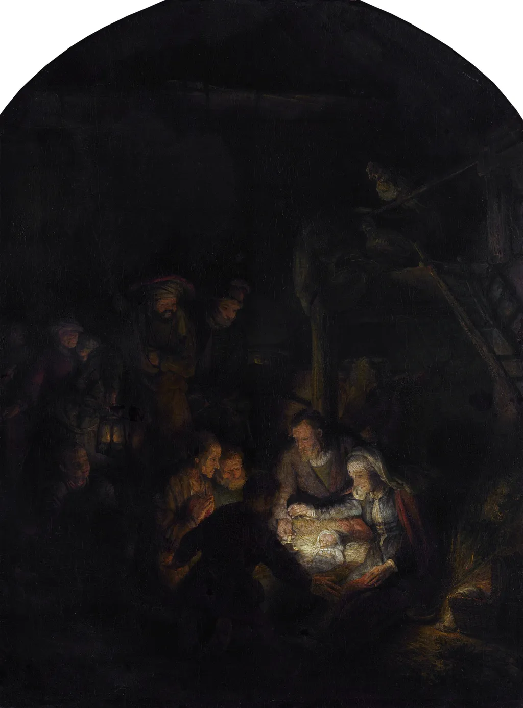 Adoration of the Shepherds, by Rembrandt, oil, 1646