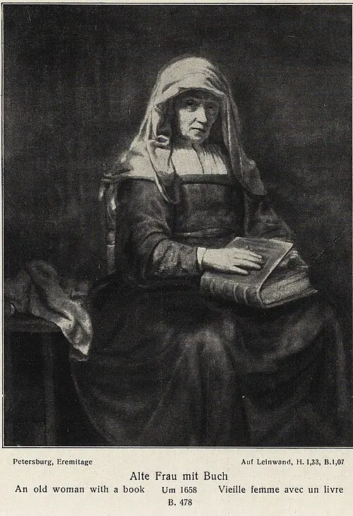 An Old Woman with a Book, by Rembrandt