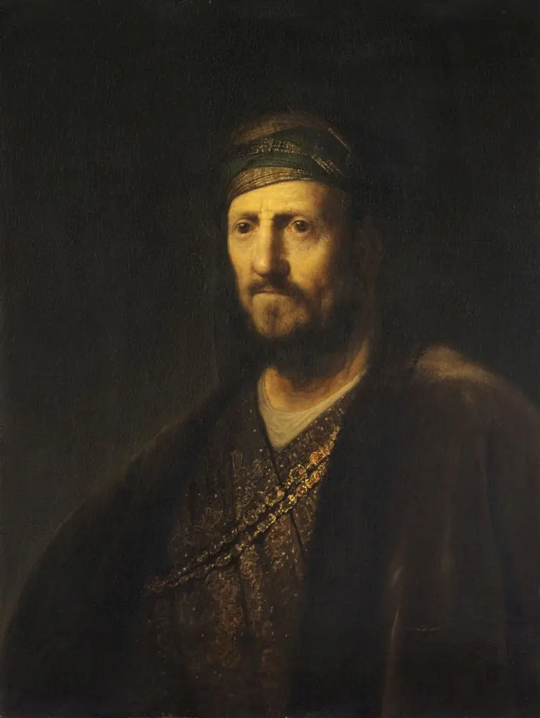 Bust of a Man in Oriental Costume, by Rembrandt