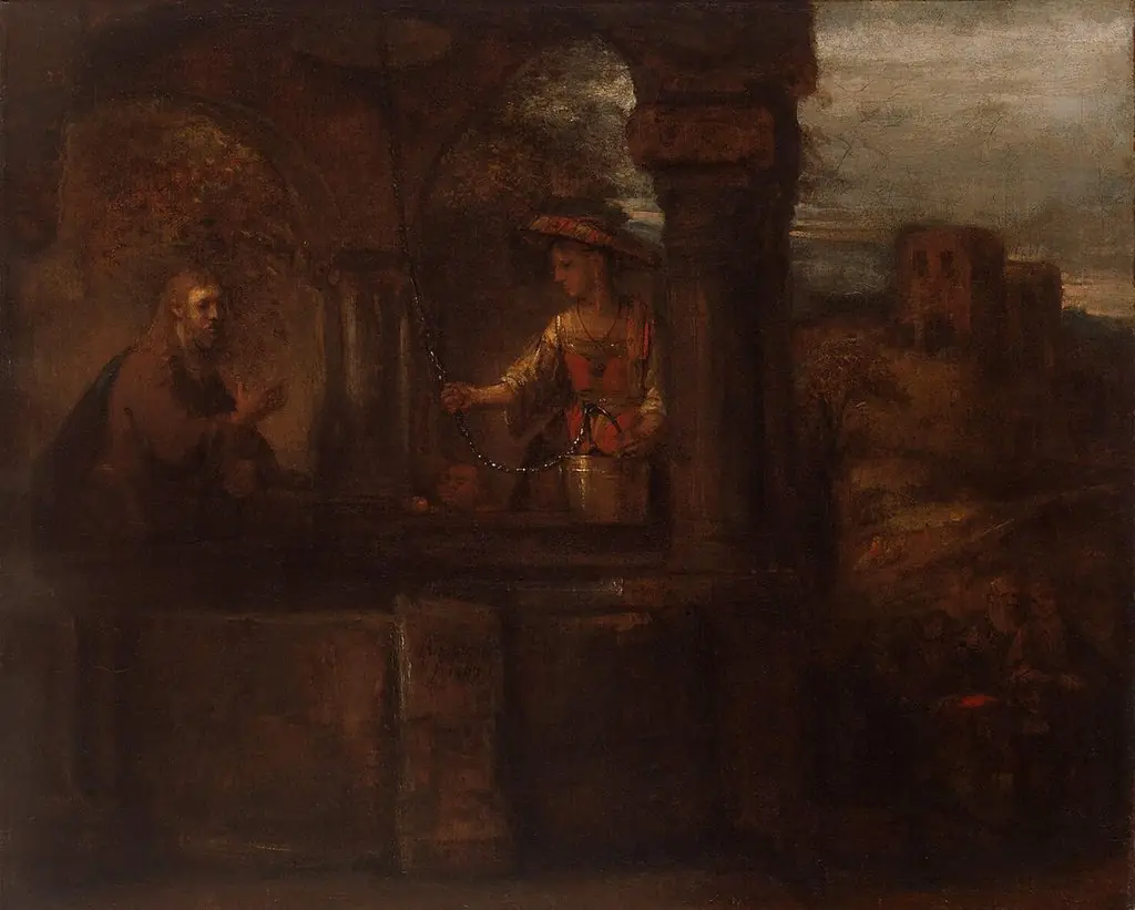 Christ and the Woman of Samaria, by Rembrandt, 1659