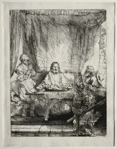 Christ at Emmaus: The Larger Plate, by Rembrandt