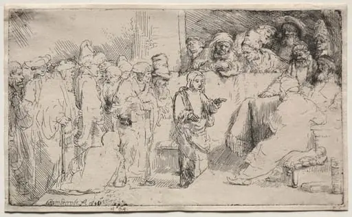 Christ Disputing with the Doctors: A Sketch, by Rembrandt