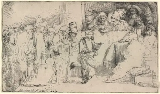 Christ Disputing with the Doctors: a Sketch, by Rembrandt