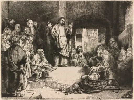 Christ Preaching (La petite Tombe), by Rembrandt