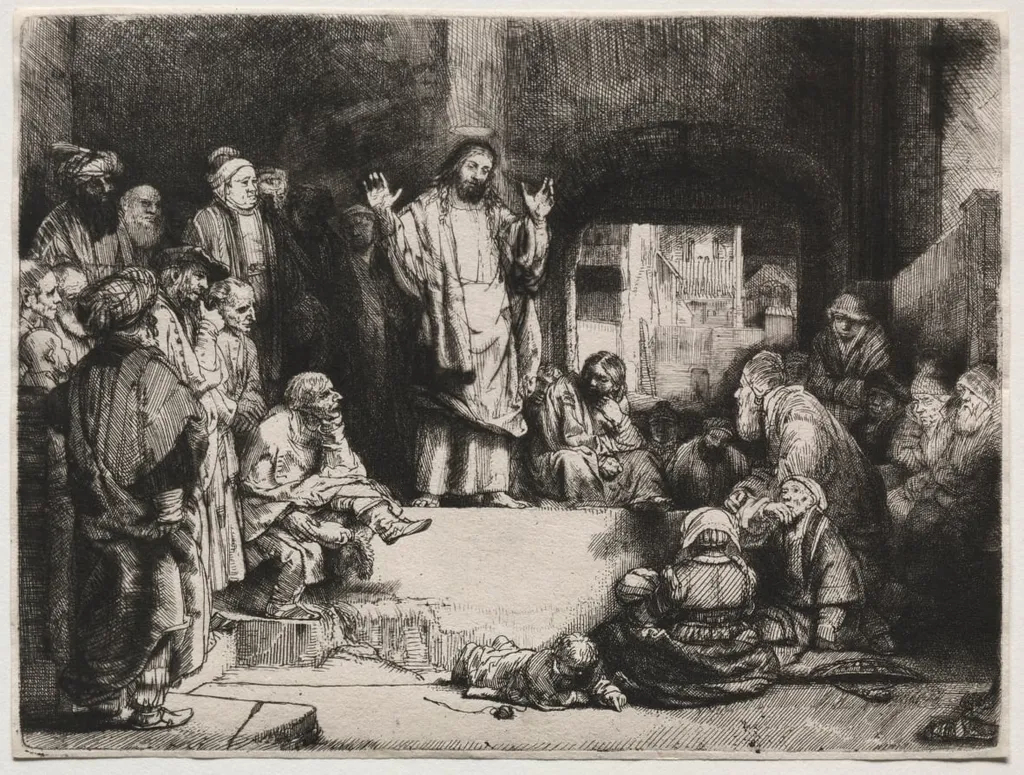 Christ Preaching ('La Petite Tombe'), by Rembrandt, 1652