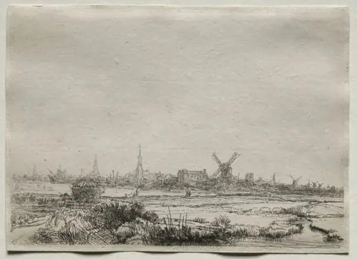 Copy of View of Amsterdam from the North West, by Rembrandt