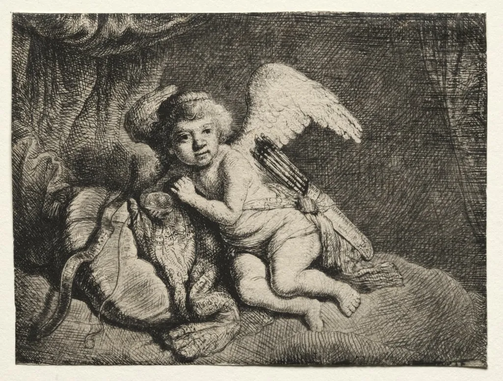 Cupid Resting, by Rembrandt, 1604