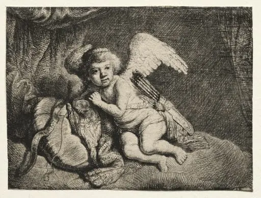 Cupid Resting, by Rembrandt