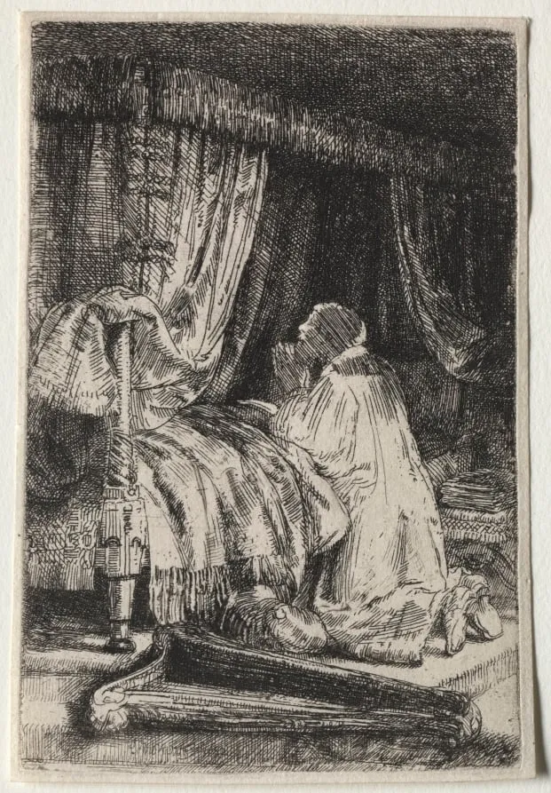 David in Prayer, by Rembrandt, 1652