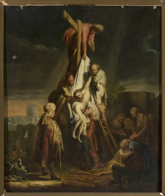 Descent from the Cross (Matthew 27:58–59; Mark 15: 45–46; Luke 23:52–53; John 19:38), by Rembrandt