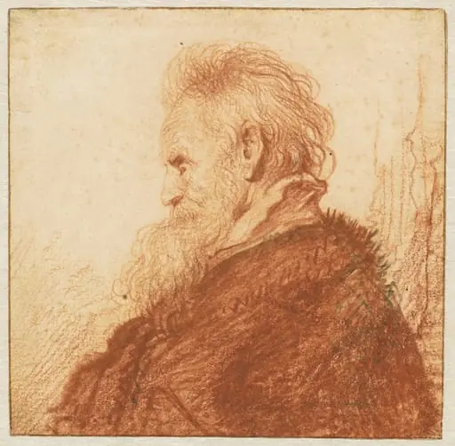 Head of an Old Man (recto), by Rembrandt