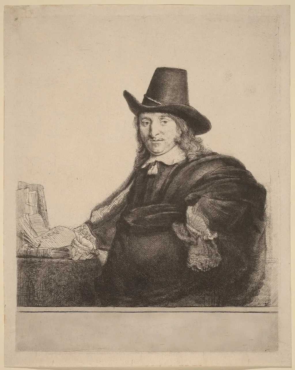 Jan Asselijn, by Rembrandt, ink, 1647