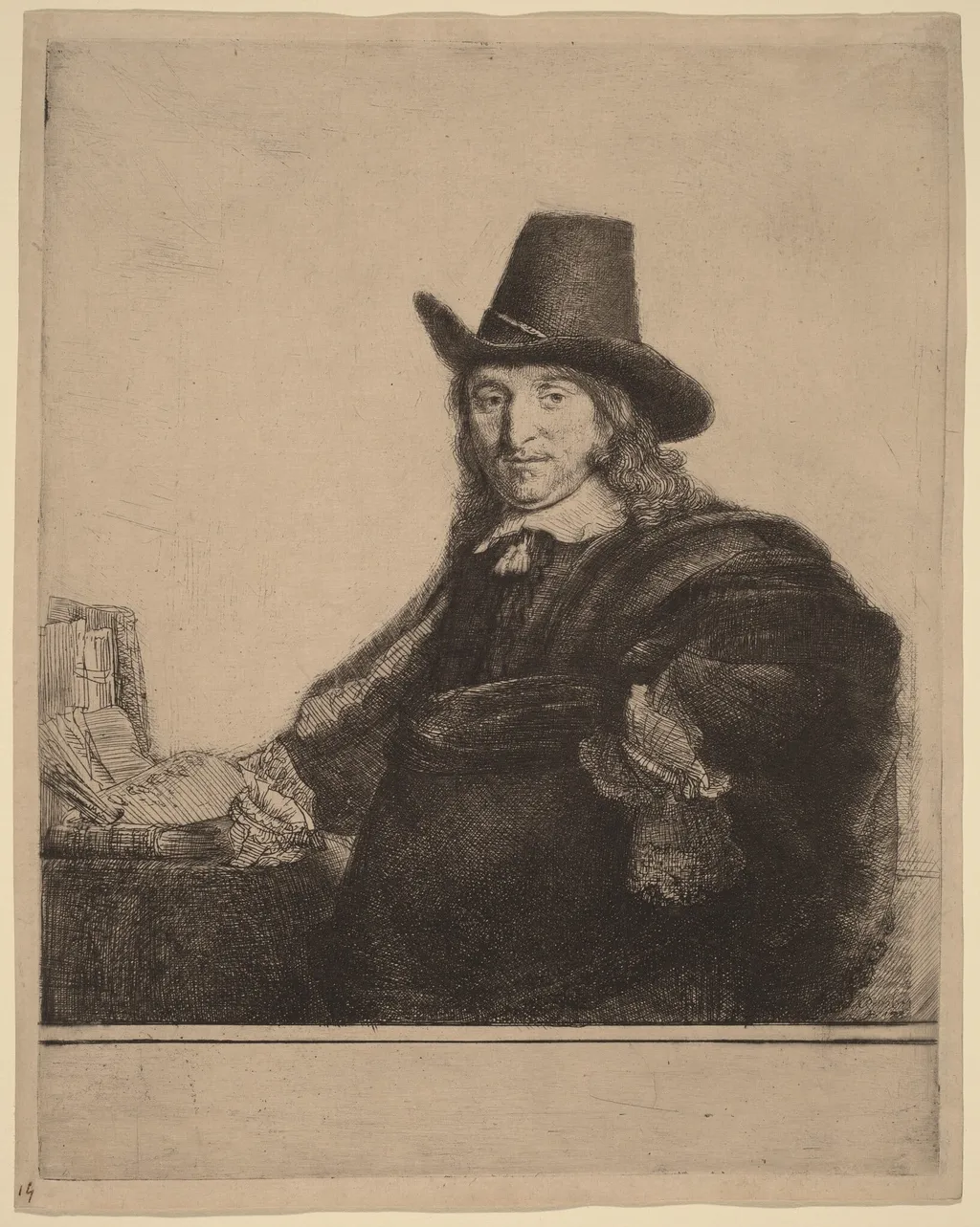 Jan Asselijn, by Rembrandt, ink, 1647