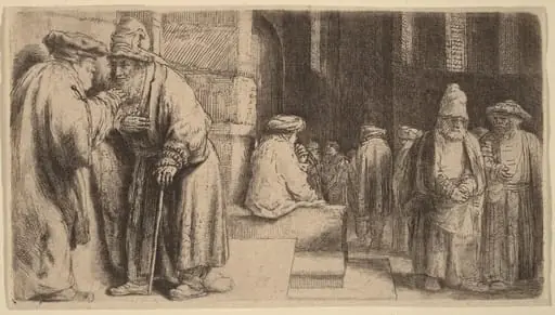 Jews in the Synagogue, by Rembrandt