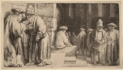 Jews in the Synagogue, by Rembrandt