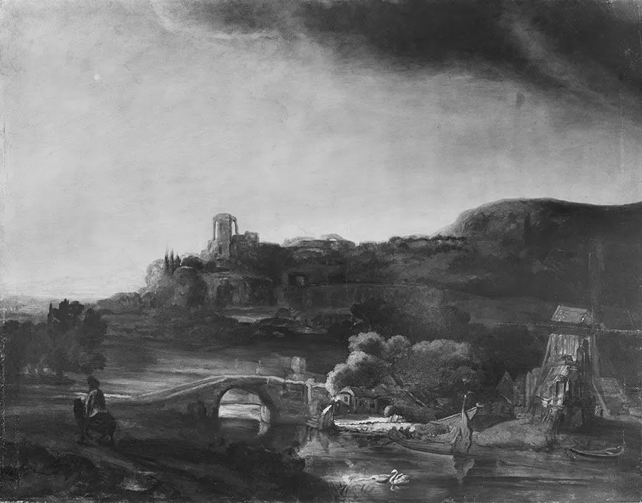 Kasseler Landschaft (Kopie nach), by Rembrandt, unspecified, 1637