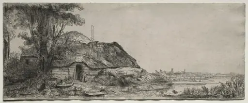 Landscape with a Cottage and a Large Tree, by Rembrandt