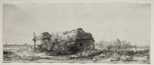 Landscape with a Cottage and Hay Barn: Oblong, by Rembrandt