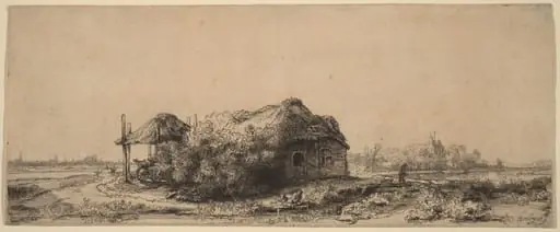 Landscape with a Cottage and Hay Barn: Oblong, by Rembrandt
